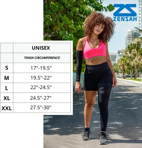 Vista 2 de Zensah Full Leg Compression Sleeve - Support for Thigh, Knee, Calf for Men, Women, Running, Basketball, Football