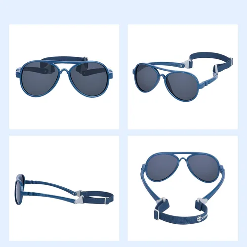 Vista 3 de COCOSAND Baby Sunglasses with Strap Flexible Aviator Frame UV Protection for Baby Infant Girl Boy 0-18 Months