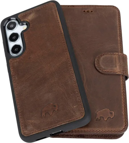 Vista 10 de BLACKBROOK Funda tipo cartera de piel para Samsung S24, extraíble 2 en 1, para carga inalámbrica, 4 ranuras para tarjetas, bolsillos para efectivo e