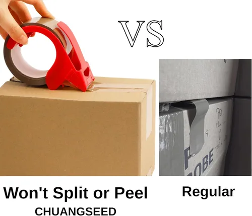 Vista 3 de Paquete de 12 cintas de embalaje marrón con dispensador, 2.4 mil, 1.88 pulgadas x 60 yardas, total de 720 yardas, 12 rollos de repuesto de cinta