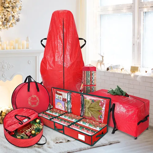 Vista 16 de BALEINE Caja de almacenamiento de adornos navideños con divisores, contenedor de almacenamiento de adornos navideños de alta calidad para Negro