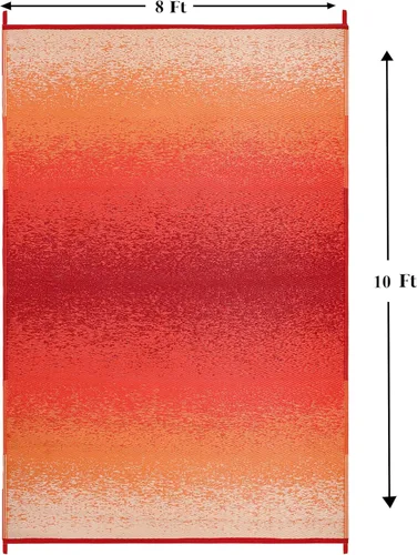 Vista 2 de Alfombra para exteriores, impermeable, lavable, reversible, resistente a las manchas, plegable, de plástico reciclado, para patio, caravana