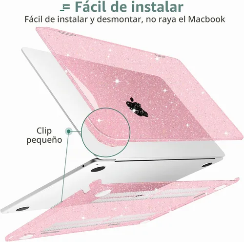 Vista 4 de TWOLSKOO Funda para MacBook Air de 13.3 pulgadas 2021-2018 M1 A2337 A2179 A1932 con pantalla Retina, carcasa rígida de plástico con cubierta