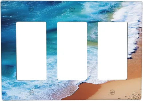 Vista 72 de Cubiertas de salida de arte abstracto, castillo mágico, cielo estrellado, 1 palanca, 1 combinación de balancines, placa decorativa de pared, placas