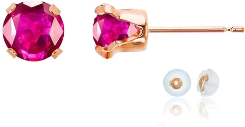 Vista 32 de Aretes de tuerca de plata de ley 925 chapados en oro de 14 quilates macizo, oro amarillo, blanco o rosa de 0.236 in Amatista