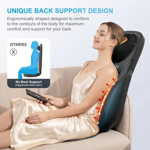 Vista 6 de COMFIER Masajeador de manos inalámbrico con calor, 3 niveles de compresión y calefacción, masajeador Shiatsu de cuello y espalda, almohadilla