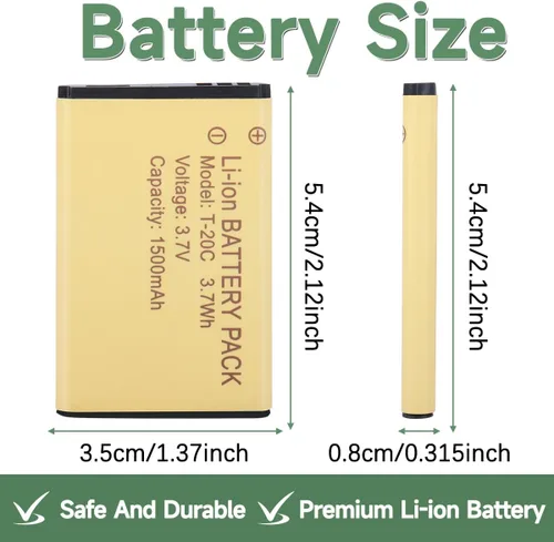 Vista 2 de BAOFENG T20 T20D - Batería original de iones de litio de 1500 mAh, 3.7 V, compatible con Walkie Talkies Retevis RT22 RT22S RT15 RT19 (paquete de 6)