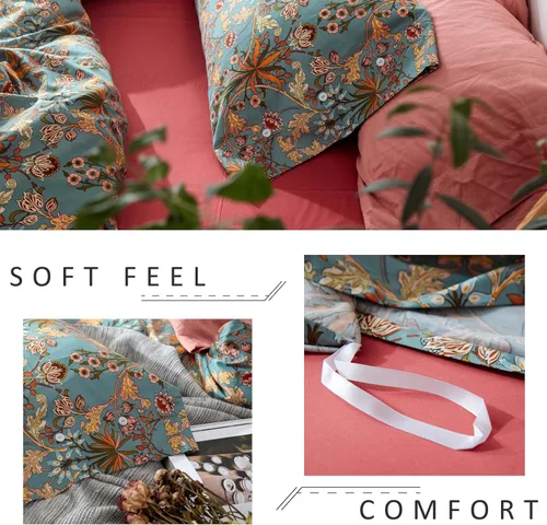 Vista 7 de Mixinni Juego de Colcha Reversible, 100% algodón, 3 piezas, diseño elegante bordado, fundas decorativas con bordado suave, Algodón, Patrón 52, King