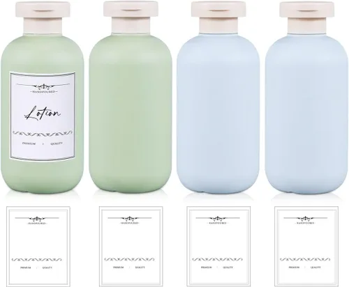 Vista 9 de Botellas vacías de loción exprimibles de 6.7/8.8 onzas, recipientes de plástico para champú con tapa abatible, botellas de viaje recargables