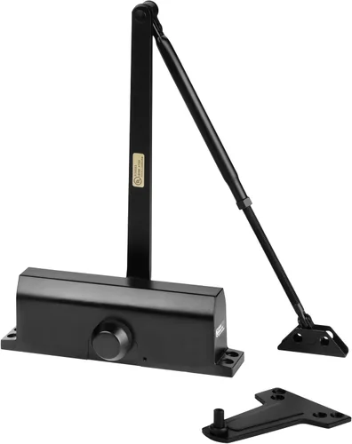 Vista 2 de Dynasty Hardware Cierrapuertas, Cierrapuertas hidráulico comercial, Autocerrado, Tamaño de resorte 3, Montaje en superficie, Negro, Serie 3000