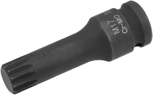 Vista 6 de uxcell 1/2" Drive x M7 (0.276 in) Impact Triple Square Spline Bit Socket, métrico 3" longitud, uso de acero CR-MO con destornilladores de impacto