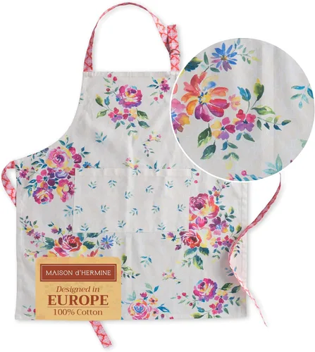 Vista 114 de Maison d' Hermine 100% Cotton Apron for women with Pocket Kitchen Chef Apron for Men Cooking Mothers Day Gifts