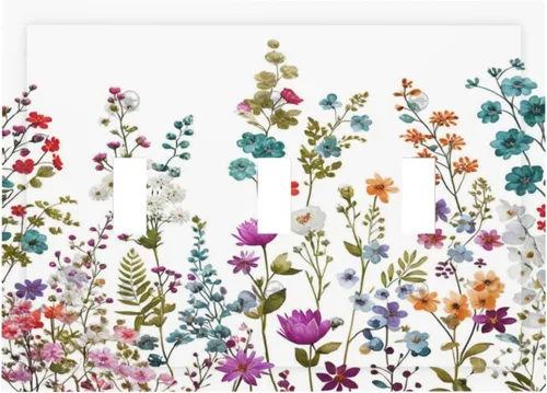 Vista 20 de Cubiertas de pared de lodge rústico retro con diseño de osos, ciervos y animales salvajes. Placas de pared dúplex simples para interruptor de luz.