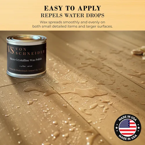 Vista 5 de Von Schneider Micro-cristalino pulidor de cera, 118ml – Cera protectora multisuperficie para madera, metal, piedra y cuero – Pule, preserva