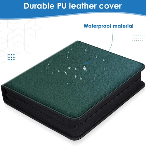 Vista 3 de Carpeta de 360 bolsillos con 9 bolsillos para tarjetas rígidas rígidas de 3 x 4 pulgadas con fundas para tarjetas de béisbol MTC, TCG, tarjetas