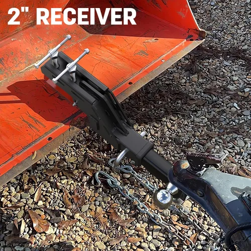 Vista 2 de Nueva abrazadera mejorada en enganche de remolque, enganche de cubo de tractor de abrazadera negro mate de 2 pulgadas, adaptador receptor de montaje