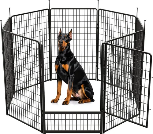 Vista 30 de SunsGrove Corralito para perros para exteriores, resistente de 24 pulgadas, 2 paneles, corralito de juego para cachorros, para interiores, valla