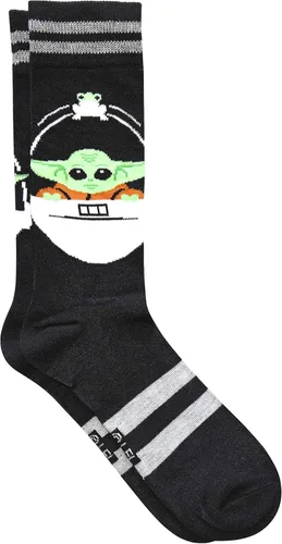 Vista 2 de STAR WARS Baby Yoda All Over Print Mens Crew Socks 2 Pair Pack Shoe Size 6-12