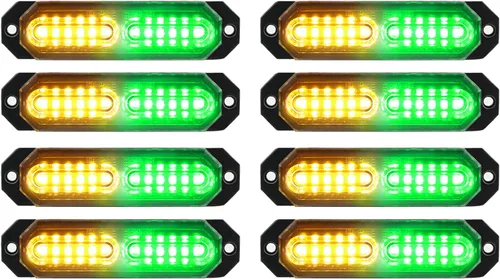 Vista 7 de ASPL 8 luces estroboscópicas ultra delgadas de 12 LED para montaje en superficie, luces estroboscópicas intermitentes para camión, automóvil
