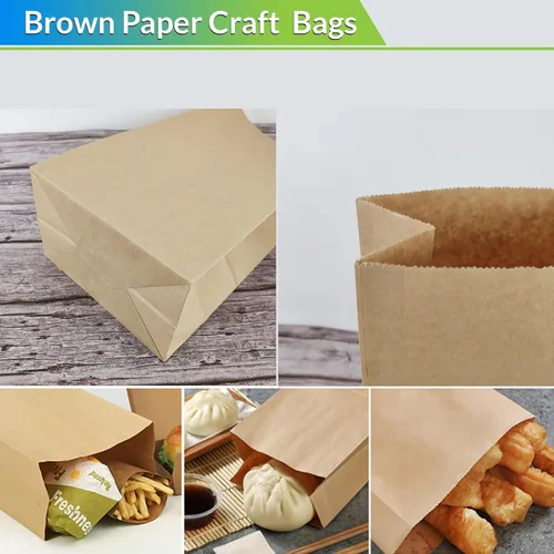Vista 7 de Perfect Stix Bolsas de papel marrón de 4 libras, bolsas de almuerzo, bolsas de manualidades, bolsas de comestibles, paquete de 2000