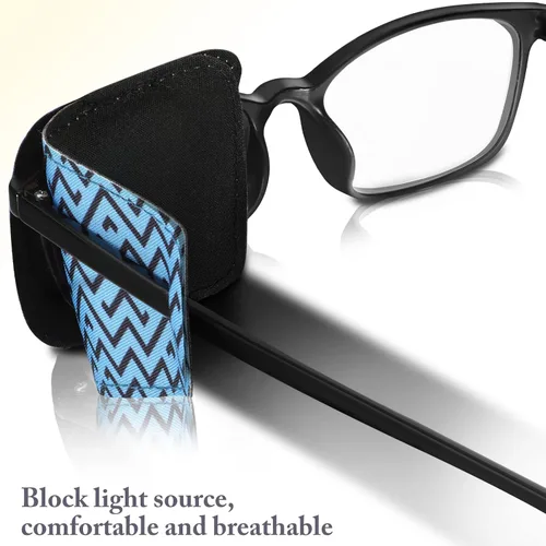 Vista 4 de Sosation 10 parches oculares para adultos ojo derecho izquierdo, parche ocular para gafas, estilos mixtos