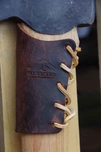 Vista 5 de Wisemen Trading Protector de hacha de sobregolpe, protector de mango, collar de hacha (marrón oscuro)