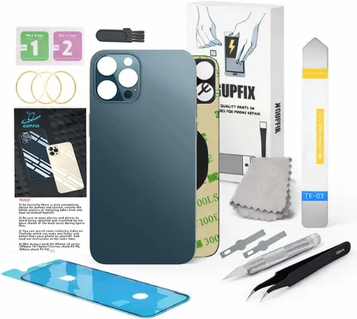 Vista 24 de Reemplazo de cristal trasero para iPhone 13 Pro Max con herramientas de reparación, reemplazo de cubierta trasera de gran agujero para todos
