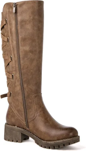 Vista 3 de GLOBALWIN Botas altas hasta la rodilla con tiras para mujer, botas de equitación con cordones en la espalda, para otoño e invierno, botas altas