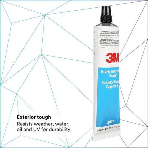 Vista 5 de 3M Sellador Heavy Drip-Chek, 08531, de base pesada, resistente a la intemperie, no se hunde, tubo de 5 onzas, color negro