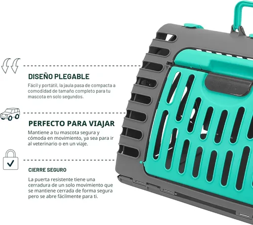 Vista 5 de Sport Pet Designs - Transportador plegable para gatos de viaje, colección plegable de plástico para puerta delantera, cama impermeable