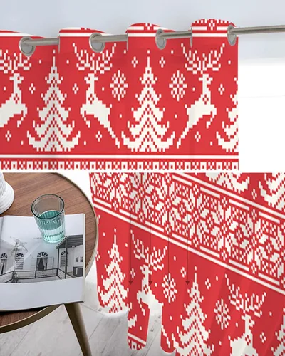 Vista 16 de Cortinas traslúcidas con parche de calabazas de 39 pulgadas de largo, juego de 2 paneles de cortinas para cocina, dormitorio, sala de estar