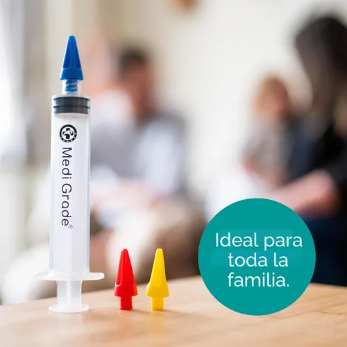 Vista 8 de Medi Grade Jeringa para Oídos con Eliminación de Cera de Oído con 3 Puntas de Cuatro Corrientes - Limpiador de Oídos con Irrigación de Agua