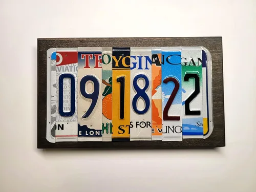 Vista 4 de Placa de matrícula de aluminio personalizada para el 10º aniversario - Placa de matrícula personalizada para aniversarios, cumpleaños, bodas