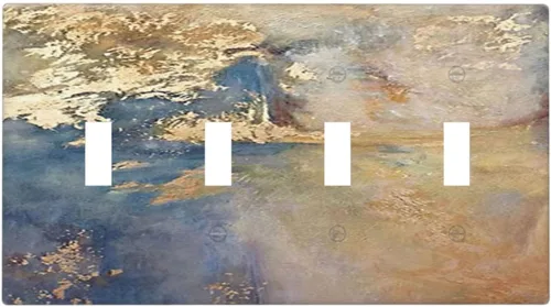 Vista 67 de Pintura al óleo de flores abstractas de 1 cuadrilla de interruptor de luz dúplex individual cubierta de salida placa de pared decorativa Placa