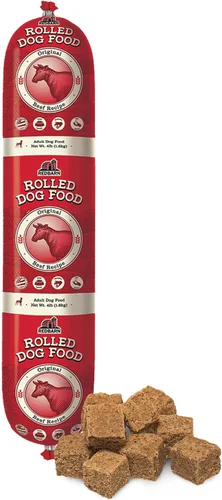 Redbarn Pet Products Comida para mascotas totalmente natural y premium en rollo, receta de res - Fórmula húmeda semi-seca de alto contenido en