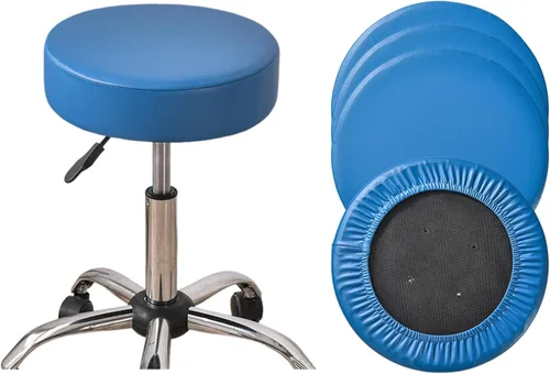 Vista 15 de HAOYONG Juego de 4 fundas redondas para taburetes de bar, impermeables, de poliuretano, fundas elásticas para taburetes de bar, fundas para sillas
