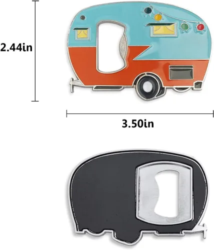 Vista 4 de Abrebotellas Magnético con Adhesivo Magnético para Nevera, Abrebotellas para Autocaravana RV Camper, Abrebotellas de Cerveza de Caravana, Idea