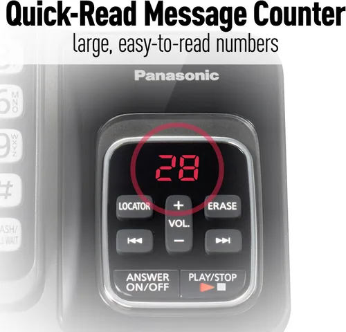 Vista 5 de PANASONIC KX-TGD562M - Sistema de teléfono inalámbrico expandible con Bluetooth Link2Cell, asistente de voz, contestador automático y bloqueo