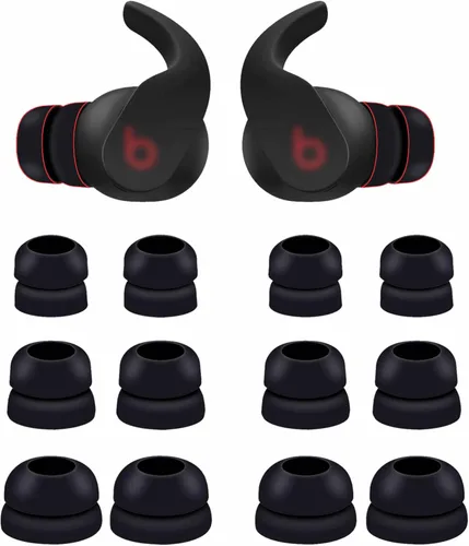 Vista 13 de 12 pares de almohadillas de doble brida compatibles con Beats Fit Pro, S/M/L 3 tamaños de repuesto de ruido que reducen el ruido de silicona