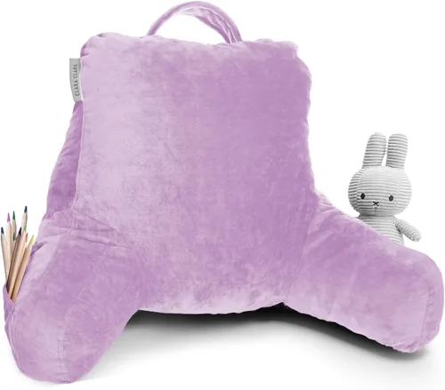 Vista 86 de Clara Clark - Almohada de lectura con espuma viscoelástica triturada, incluye 2 almohadas de soporte para el cuello y la zona lumbar, diseñada
