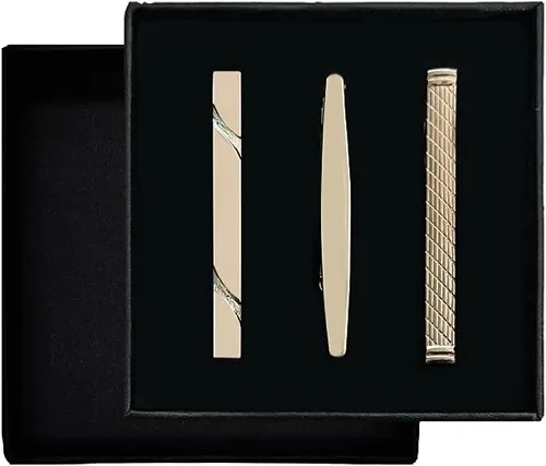 Vista 4 de QIMOSHI - Juego de clips de corbata para hombre, para corbatas regulares, corbatas, bodas, negocios, clips de corbata