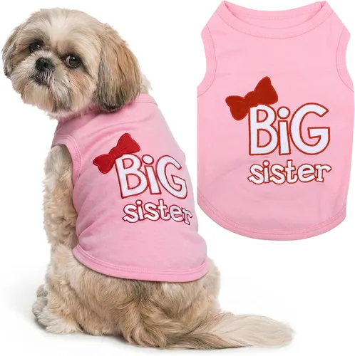 Vista 47 de Playera parisina para perros con palabras bordadas "I Love My Mommy" - 100% algodón, camiseta rosa para perros - Chaleco sin mangas para mascotas