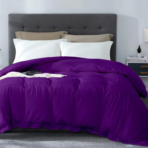 Vista 10 de SLEEP-NEST Funda de edredón individual de 68 x 90 pulgadas, 1 pieza, 100% algodón, suave y transpirable, ropa de cama individual, cierre