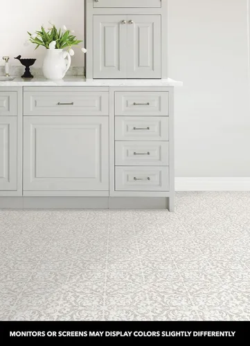 Vista 4 de FloorPops Estate - Azulejos de suelo para despegar y pegar, color gris