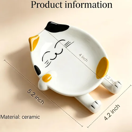 Vista 2 de Soporte para cuchara de cerámica para gatos, soporte para cucharas para estufa, accesorios de cocina de gatos, soporte para estufa, soporte