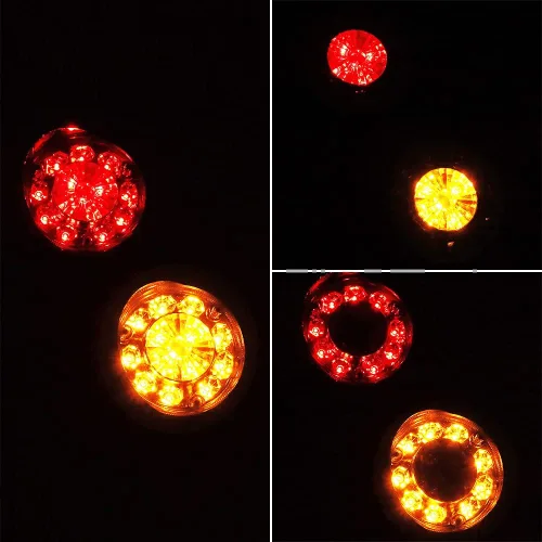 Vista 2 de 2 luces de señal de giro LED de doble cara de doble cara ámbar rojo para tractor semirremolque, camión volquete camión furgoneta guardabarros