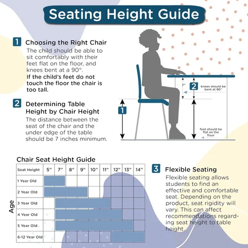 Vista 6 de Angeles H, negro con patas cromadas, paquete de 4 sillas MyPosture para niños, 8 pulgadas, gris