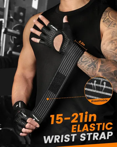 Vista 4 de ATERCEL Gym Gloves for Men and Women, Workout Gloves with Wrist Support Weight Lifting Gloves High-Elastic and Breathable Exercise Glove for