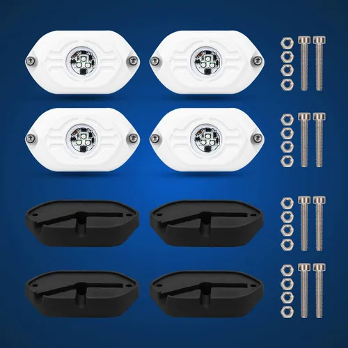 Vista 8 de Luces LED azules de roca para camión, kit de luces de neón para SUV, ATV, todoterreno, UTV, RZR, remolque, motocicleta, barco, impermeable