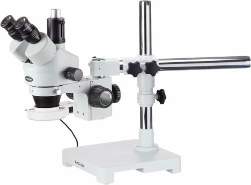 Vista 7 de AmScope Microscopio de zoom estéreo trinocular profesional SM-3TX, oculares WH10x, aumento de 3.5X-45X, objetivo de zoom 0.7X-4.5X, iluminación